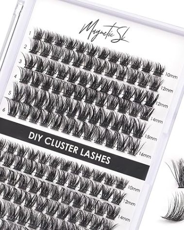 Lash Clusters 144 Pcs Individual Lashes Clusters Eyelash Extensions False Eyelashes DIY Wispy Fluffy Lash Extension Reusable False Eyelashes Natural Look Mix 10-16mm C D Curl-DM17