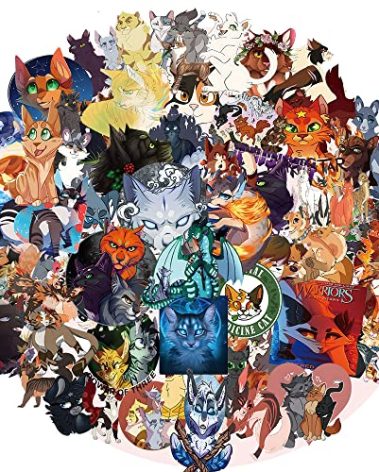 100Pcs Warriors Cats Furry Stickers GMVAESKY for Kids Aldults Teens for Birthday Party Supplies Decoration Water Bottles Laptop Suitcase