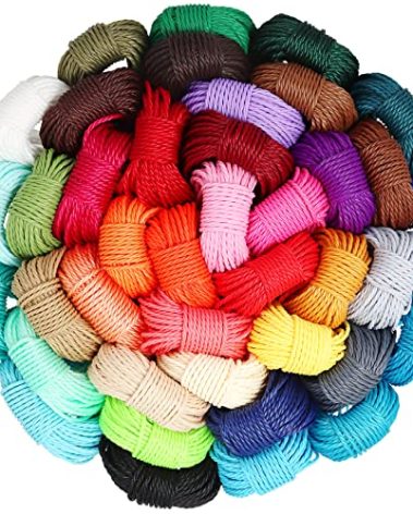 WillingTee 40 Colors 1mm Waxed Polyester Cord 437 Yard Waxed Bracelet Cord Wax String Cord Waxed Thread for DIY Bracelets Necklace Jewelry Making Friendship
