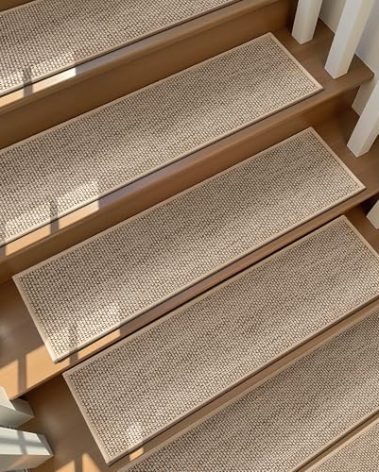 Deerly Linen Stair Treads Non Slip 15pcs Stair Runner for Wooden Steps Peel and Stick Stairs Carpet Treads Indoor Staircase Covers Mat with Self-Adhesive Backing for Pets and Kids 8"X30" Beige