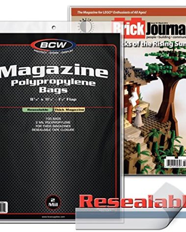 100 Resealable BCW Thick Magazine Poly Bags and 100 Magazine Backer Boards