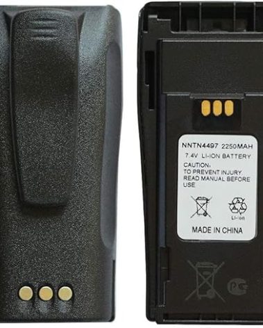 NNTN4497CR NNTN4497DR 7.4V 2250mAh Li-ion Battery High-Capacity Compatible for Motorola Radio NNTN4496 NNTN4497 CP040 CP150 CP200 CP200D CP200XLS CP250 EP450 DEP450 PR400 GP3188 GP3688 With Belt Clip