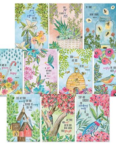 Current Multiple Blessing Religious Thinking of You Friendship Greeting Card Set - Value Pack of 20 Cards With White Envelopes for Friends & Family, 10 Designs, Large 5" x 7" Assortment