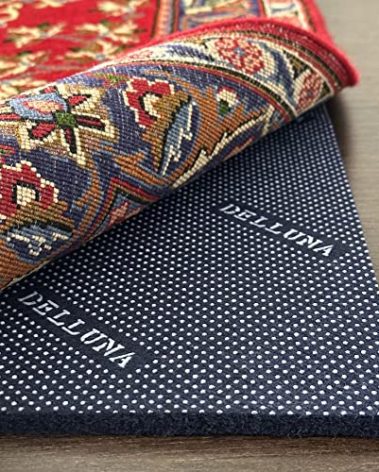 DELLUNA Non-Slip Area Rug Pad 10'x13', 3/8" Thick Double Side Rubber + Felt, Premium Deluxe Cushioned- Safe for All Floors, Adds Comfort and Protection, Ultra Strong Grip, Stop Rug from Moving.