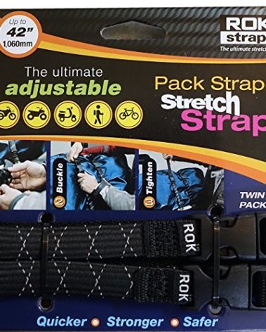 ROK Straps ROK-10358 Black/Reflective 12" - 42" Pack Adjustable Stretch Strap