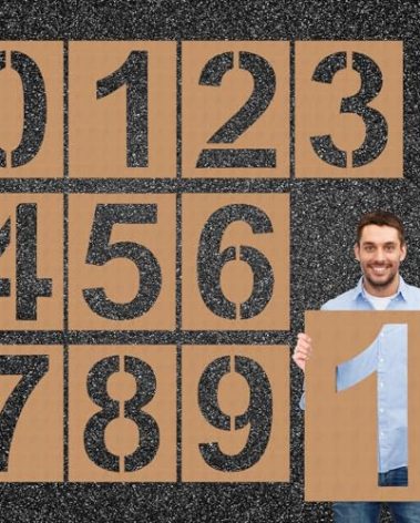 Briwooody Large Number Stencil 0-9 Numbers Pavement Templates Reusable Number Kit Set Large Letter Stencils for Cake Parking Lot and Equipment Spray Painting