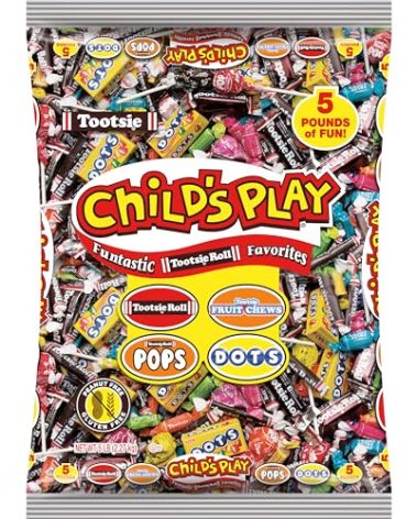 Tootsie Roll Child's Play Candy Favorites with Bonus Mobile Game, 5 Pounds of Individually Wrapped Party Candy - Funtastic Candy Variety Mix Bag - Peanut Free, Gluten Free (5 Pounds)
