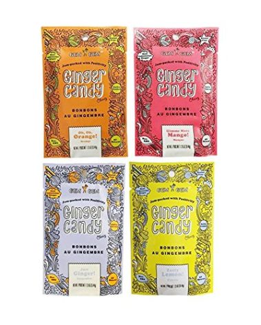 Gem Gem All Natural Chewy Ginger Candy Variety Bundle Pack 1.25oz