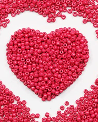 4mm Rose Red Seed Beads About 1600pcs/110Grams in Bag,6/0 Glass Craft for Making Earrings, Waist Jewelry, DIY Handmade Seed Beads (Rose Red)