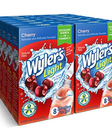 Wyler's Light Singles To Go Powder Packets, Water Drink Mix, Cherry, 96 Single Servings (Pack of 12)
