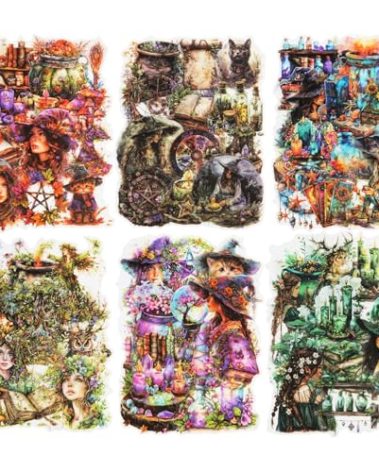 MiyouLuna 180Pcs Forest Witch PET Stickers, Magic Scrapbook Ephemera for Journaling Craft Supplies and Junk Journal