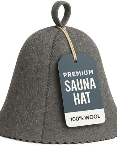 Premium Sauna Hat – 100% Natural Wool, Handmade Sauna Headwear for Men and Women – Eco-Friendly, Breathable, Insulating Hat for Sauna, Steam Room, Banya, and Bathhouse – One Size Fits All, Grey