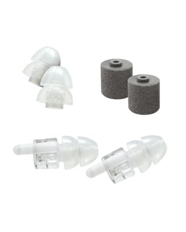 Etymotic ER20XS ETY Earplugs - Standard Size, Clear - High-Fidelity Hearing Protection - Up to 20 dB Reduction - Reusable - Includes 1 Pair of Large & Medium Silicone Eartips, 1 Pair of Foam Eartips