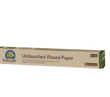 If You Care Wax Paper Rolls – 12 Pack of 75 Sq Ft Rolls - Unbleached, Chlorine Free, 100% Natural Soybean Coated Waxed Sheets, Liner for Baking, Cooking, Food Wrapping