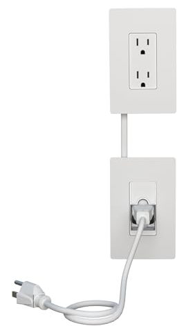 Legrand - Wiremold In-Wall Outlet Relocation Kit, White In-Wall Power Outlet Relocation Kit, 6 Foot In Wall Outlet Extender for Kitchen Remodel and Outlet Relocation, IWPE-WH