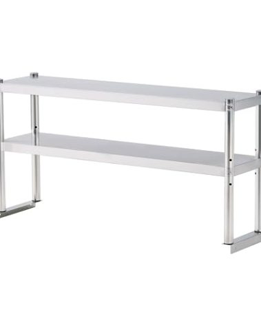 KUARBARR Stainless Steel Shelf 2 Tier Stainless Overshelf for Kitchen Prep Work Table 12 x 48 Inches Adjustable Commercial Steel Table OverShelf for Kitchen, Restaurant, Bar, Utility Room, Garage