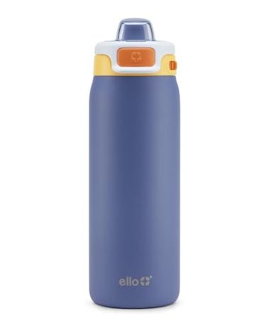 Ello Kids Pop & Fill 18oz Stainless Steel Water Bottle with Quick Fill Technology, Double-Wall Vacuum Insulation, Leak Proof Locking Lid, Sip & Chug, BPA Free, Gifts for Girls Boys, Lighthouse