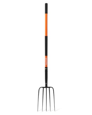 KOLEIYA Pitchfork,5 Tine Garden Fork,Pitchforks for Gardening,Pitch Fork with Long Fiberglass Handle,57inches,Orange