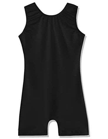 EQSJIU Gymnastics Leotards for Girls with Shorts Pure Solid Color Black Leotards for Baby Girls Toddler Tumbling Outfits Child 1t 2t 1-2t