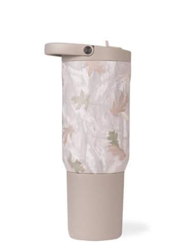 HydroJug Sport - Stainless Steel Tumbler with Straw, Vacuum Insulated, 20oz Leakproof Water Bottle, Ergonomic Design, Reusable, Dishwasher Safe, Rubber Base, Durable for Gym or Outdoors, Camo