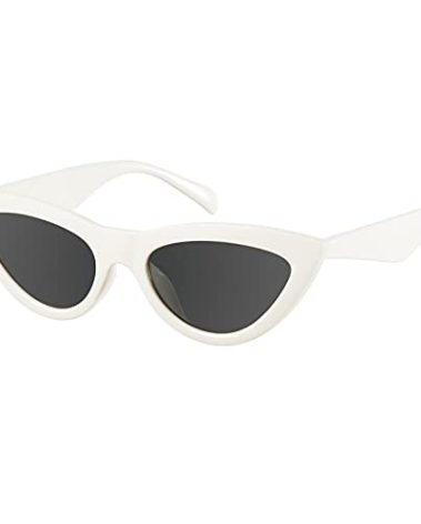 mosanana Retro Vintage Trendy Cat Eye Sunglasses for Women 50s 60s 90s 2024 Cute Fashion Stylish Chic Rave Bride Wedding Cream White MS51810