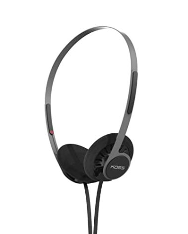 Koss KPH40 Utility On-Ear Headphones, Detachable Interchangeable Cord System, Retro Style, Ultra Lightweight Design (Stealth Black)