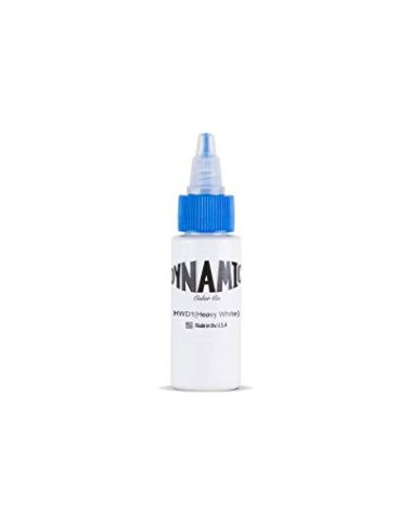 Dynamic Color Co- Heavy White Tattoo Ink, Made in USA, Since 1990, Sterilized, Vegan (1oz Bottle)