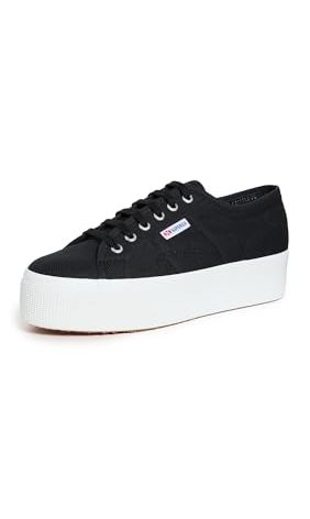 Superga Unisex 2790 Platform, Black/F White, 6 Medium