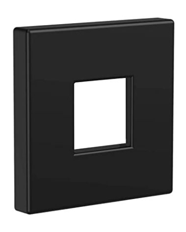 Heyalan Shower Arm Flange Plate, 1pc Modern Shower Escutcheon Cover Plate 2.5'', Universal Shower Head Arm Replacement Cover Plate, Matte Black Square Escutcheon Wall Cover