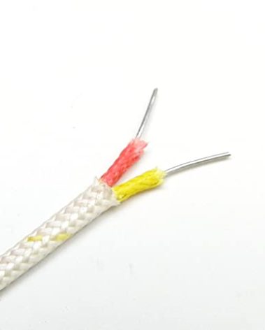 K-Type Thermocouple Wire AWG 24 Solid w. High Temperature Fiberglass Insulation up to 700 Degree C or 1300 F - 10 Yard roll