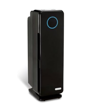 GermGuardian 5-In-1 HEPA Air Purifier for Home, Pet Air Purifier with HEPA Air Filter & UV-C Light, AC4300BPTCA, 743 Sq. Ft., 22'' Tower, Black
