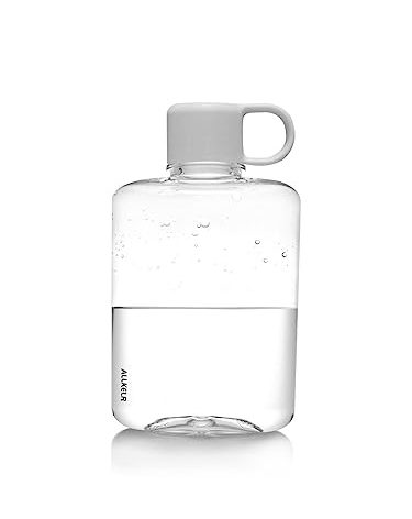 ALLKELR Portable Flat Water Bottle, BPA Free Tritan Plastic Travel Water Bottle for Camping, Fitness, Outdoor Sports, Fits Purse and Pocket (White, 12.2 oz)