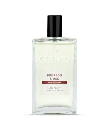 Cremo Cologne For Men - Bourbon & Oak Mens Cologne Spray, A Sophisticated Blend of Distiller’s Spice, Fine Bourbon and White Oak, Multi-Layered Signature Men's Fragrances, 3.4 Fl Oz