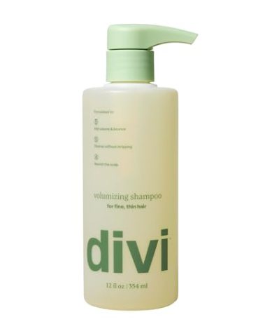 Divi Volumizing Shampoo for Women and Men - Lightweight Volume Shampoo for Fine Hair - Formulated to Cleanse, Nourish and Balance the Scalp, 12 Fl Oz.