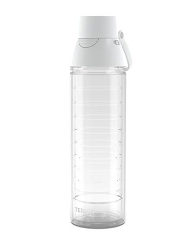 Tervis Venture Lite Clear & Colorful Lidded Made in USA Double Walled Insulated Tumbler Travel Cup Keeps Drinks Cold & Hot, 24oz Water Bottle, White Lid