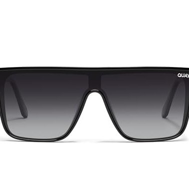 Quay - Sunglasses for Men & Women, Polarized Shield Lenses with UV Protection, Oversized Sunglasses (Nightfall Medium, Black)