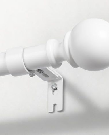 Zeerobee Curtain Rods for Windows 72 to 144, 1 Inch Adjustable Heavy Duty White Curtain Rod, Outdoor Indoor Room Divider Modern Drapery Pole, 72-144"