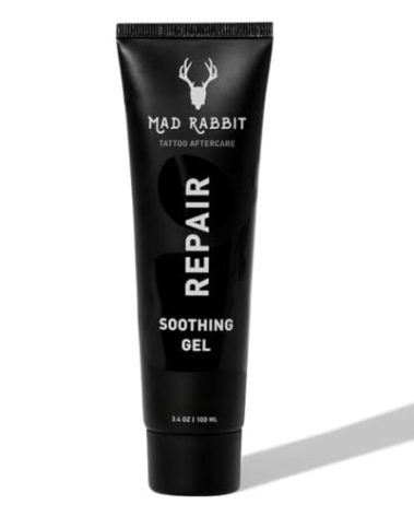 Mad Rabbit Tattoo Aftercare Soothing Gel & Moisturizer As Seen on Shark Tank - Premium Tattoo Supplies for New Tattoo Care, Anti-Itch - Tattoo Care Gel Made with Clean Ingredients