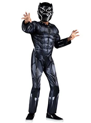 MARVEL Boys Deluxe Black Panther Costume, Kids Superhero Halloween Costume, Child - Officially Licensed