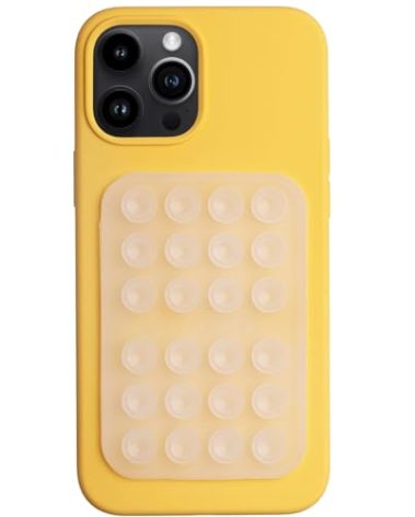 OCTOBUDDY Classic - Silicone Suction Phone Case Adhesive Mount - Hands-Free, Strong Grip Holder for Selfies & Videos - iPhone & Android Compatible - 2.25″ x 3.25″, Transparent