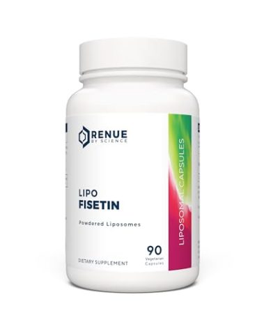 Renue By Science Fisetin | 90 Liposomal Fisetin Supplements - 150mg Fisetin per Serving | Senolytic Supplements | Bioavailable Formula for Increased Absorption | Non-GMO & Made in The USA