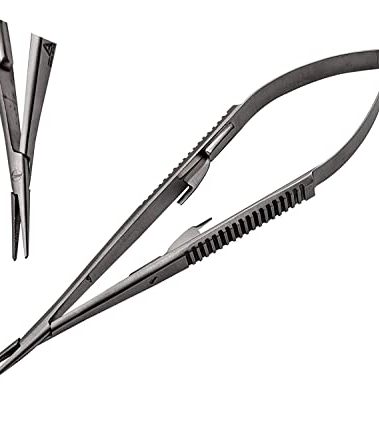 ARTMAN Instruments Castroviejo Needle Holder 5.5 Inches Straight with Lock – Precision Dental & Surgical Micro Suturing Instrument, Stainless Steel