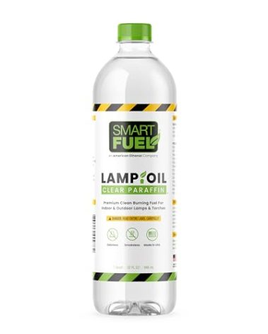 American Ethanol Smart Fuel Paraffin Oil Lamp - Clear and Smooth Burn, Smokeless, Odorless Tiki Torch Fuel for All Types of Oil Lamps Indoor Use, Suitable for Lanterns - 32 oz