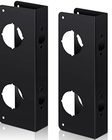 Ferraycle 2 Pieces Stainless Steel Lock and Door Reinforcer Plate Lock Reinforce and Repair Bronze Finish Door Jamb Reinforcement 5-1/2 Inch, 2-3/8' x 1-3/4 Inches for Front Entry Bedroom Home