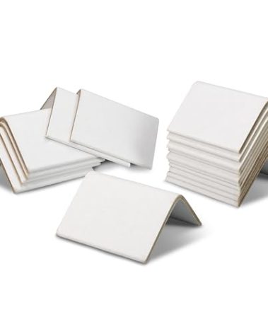 IDL Packaging Cardboard Edge Protectors 2" x 2" x 3", Pack of 200, White - V-Board Reinforced Corner Protectors for Pallets - Regular-Duty Cardboard Corners for Shipping