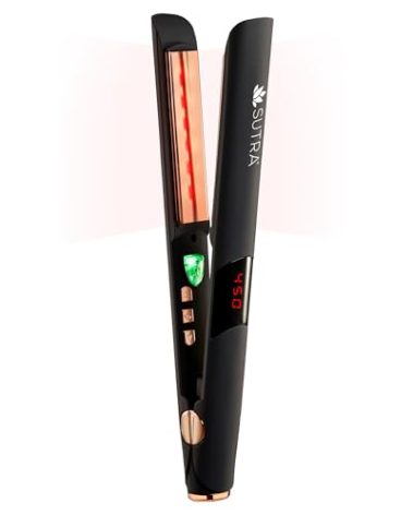 Sutra Professional IR2 Flat Iron, 1" - Ionic Infrared Hair Straightener with Adjustable Temperature, Auto Shut-Off & Swivel Cord - Straight Iron for Straightening Hair - Rose Gold Titanium Plate