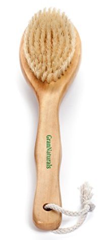 GranNaturals Dry Brushing Body Brush for Lymphatic Drainage + Cellulite Scrubber- Natural Bristle Skin Exfoliator for Body, Back, Legs, and Foot - Exfoliating Body Scrub for Ingrown Hair Bumps