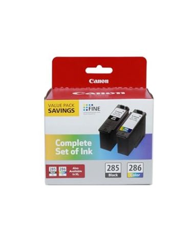 Canon® PG-285 Black/CL-286 Tri-Color Standard-Yield Ink Cartridges, Pack Of 2, 6197C004