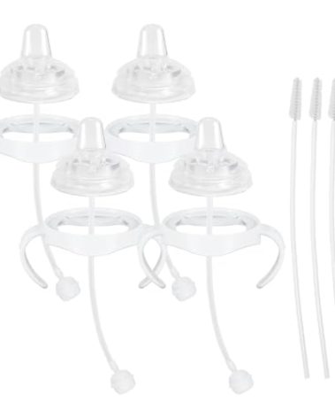 Sippy Cup Soft Spout Conversion Kit for Philips Avent Natural Baby Bottle, Bottle Handles and Weighted Straw - 4 Pack