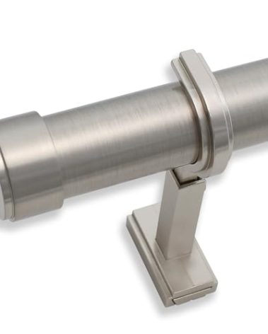 BlastHome® Non-Adjustable Luxury Curtain Rods for Windows, 1 ¼” Rod Set, 9 foot Fixed Length (Two Rods Connect for a Seamless Look), Brushed Nickel